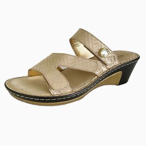 Alegria Loti Gold Dazzler Open-toe Wedge Sandals - EU Size 42